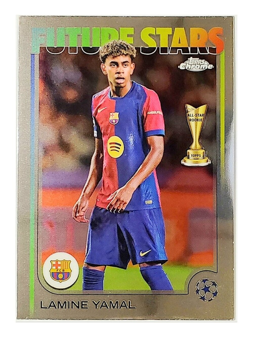 LAMINE YAMAL ROOKIE TROPHY "FUTURE STARS" 2024-25 TOPPS CHROME UEFA #27 SPAIN